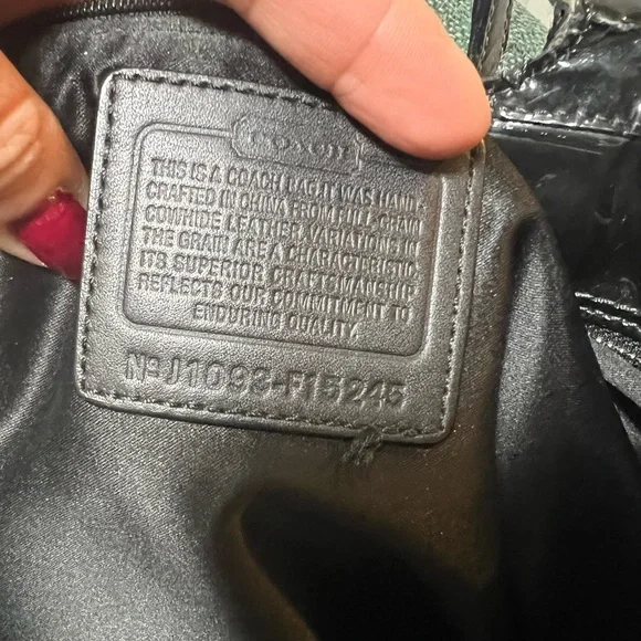 Coach Black Patent Leather Tote bag #F15245 - Picture 5 of 6